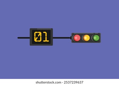 Traffic light concept. Colored flat vector illustration isolated.