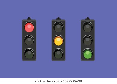 Traffic light concept. Colored flat vector illustration isolated.