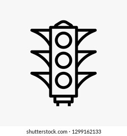 Traffic light concept line icon. Simple element illustration.  Traffic light transport concept outline symbol design. Can be used for web and mobile UI/UX . Modern vector style