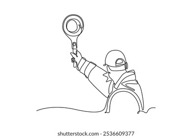 Traffic light concept. Single line draw design vector graphic illustration.