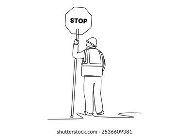 Traffic light concept. Single line draw design vector graphic illustration.