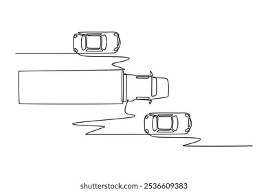 Traffic light concept. Single line draw design vector graphic illustration.