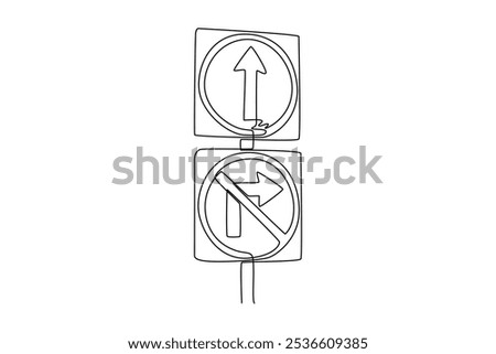 Traffic light concept. Single line draw design vector graphic illustration.