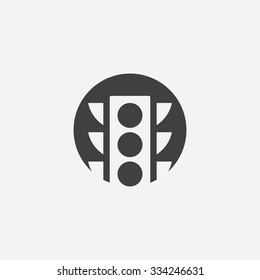traffic light cut identity template icon design element