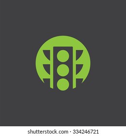 traffic light cut identity template icon design element