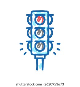 traffic light doodle icon sketch vector. traffic light sign. isolated symbol illustration