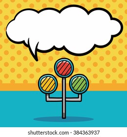 traffic light doodle, speech bubble