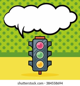traffic light doodle, speech bubble