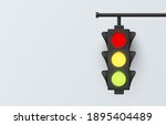 Traffic light empty realistic banner, template. Control of transport movement on roadway horizontal poster. Highway code, road regulations, safety motion vector background. 