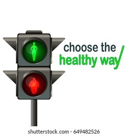 Traffic light with a fat man and shapely man