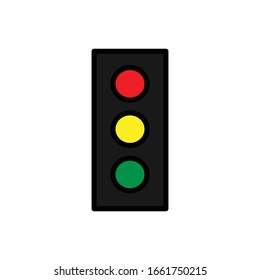 Traffic light with filled line icon vector