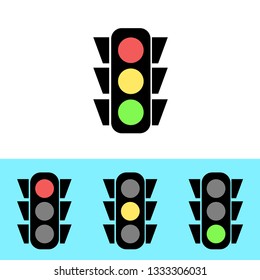 traffic light flashing vector design