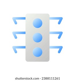 Traffic light flat gradient two-color ui icon. Crossing intersection. Signals. GPS navigation. Simple filled pictogram. GUI, UX design for mobile application. Vector isolated RGB illustration