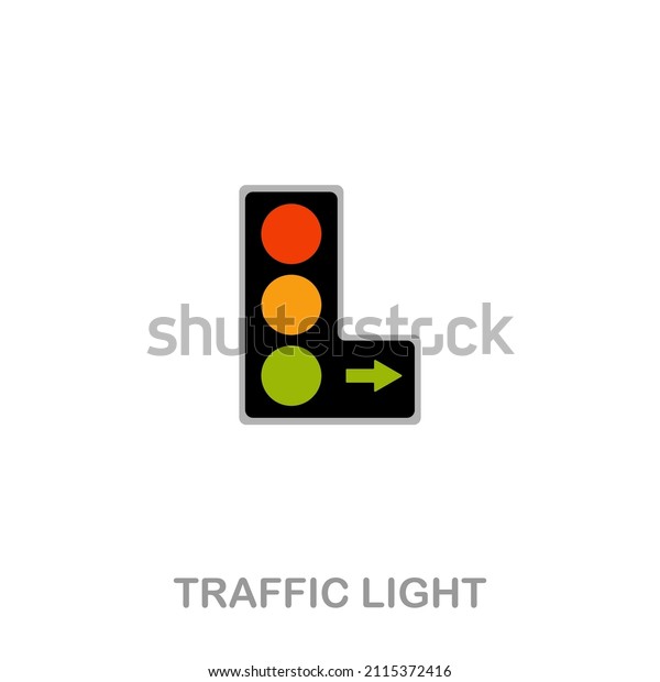 Traffic Light flat icon. Colored element sign from\
transport collection. Flat Traffic Light icon sign for web design,\
infographics and more.