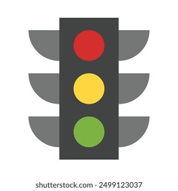 Traffic Light Flat Icon Design For Personal nad Commercial Use