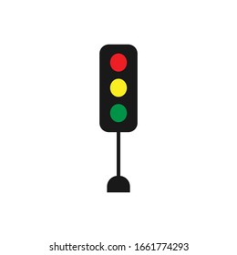 Traffic light with flat icon illustration