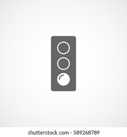 Traffic Light Flat Icon On White Background