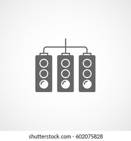 Traffic Light Flat Icon On White Background