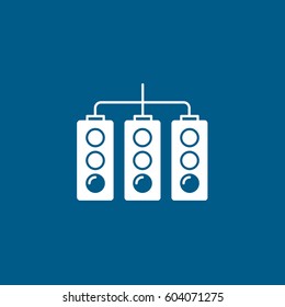 Traffic Light Flat Icon On Blue Background