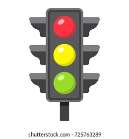 Traffic light flat icon, stoplight and navigation, regulation sign vector graphics, a colorful solid pattern on a white background, eps 10.
