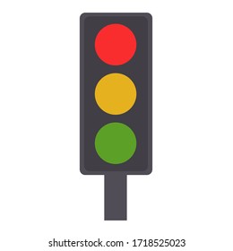 Traffic light. Flat icon. Vector illustration. For web