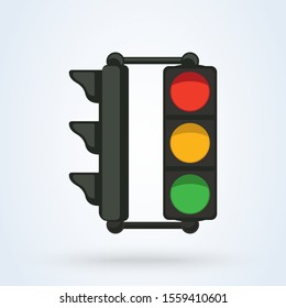 Traffic light Flat style. Simple vector modern icon design illustration.