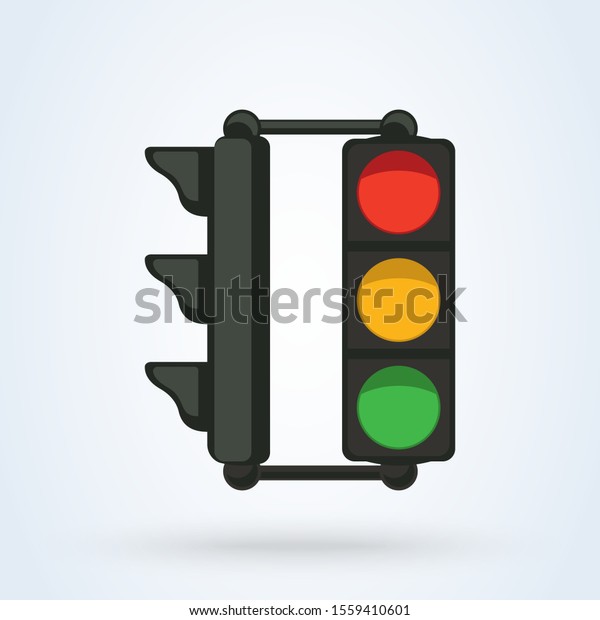Traffic light Flat style. Simple vector\
modern icon design\
illustration.