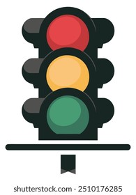 Traffic light flat vector icon illustration design isolated on white background