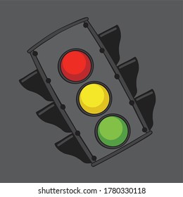 Traffic light with a funny expression