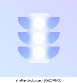 traffic light glass morphism trendy style icon. traffic light color vector icon with blur, transparent glass and purple gradient. for web and ui design, mobile apps