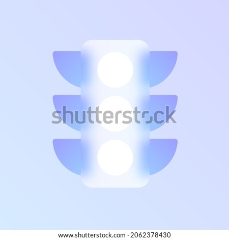 traffic light glass morphism trendy style icon. traffic light color vector icon with blur, transparent glass and purple gradient. for web and ui design, mobile apps