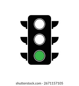 Traffic light green icon vector template