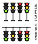 traffic light  with green red yellow color icon set
