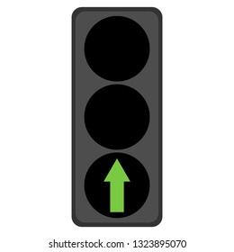 Traffic light green sign web icon symbol for web ui design