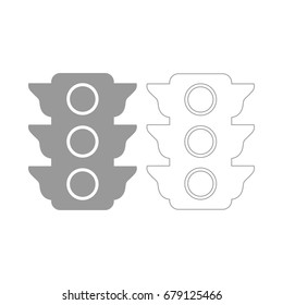 Traffic light grey set icon .