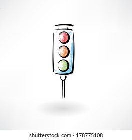 traffic light grunge icon