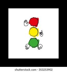 traffic light ,hands