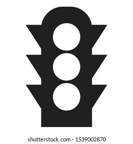 traffic light icon black and isolated vector illustration