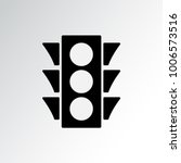 Traffic light icon. Black silhouette on gray background. Vector illustration