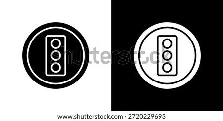 Traffic Light icon black and white filled.