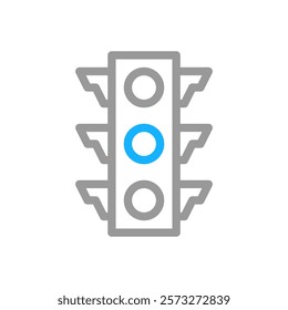 Traffic light icon with blue signal. Concept of permission, allowance, and go ahead.