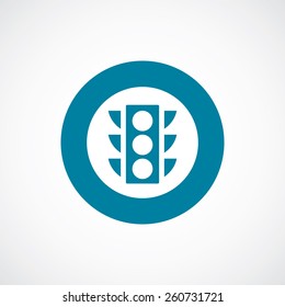 traffic light icon bold blue circle border, white background  
