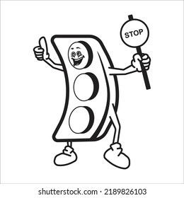 traffic light icon cartoon design