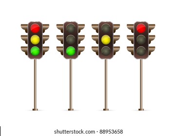 traffic light icon collection isolated on white background. vector illustration