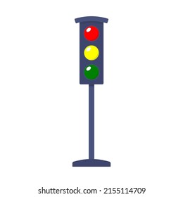 Traffic light icon. Color silhouette. Vertical front view. Vector simple flat graphic illustration. Isolated object on a white background. Isolate.