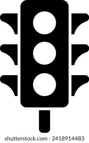 Traffic light icon. control, regulate, jam, driver, pedestrian, crosswalk. Road concept. Vector icon, black style isolated on transparent background, Continued movement on the light. rules of road.