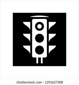Traffic Light Icon, Traffic Control Light Vector Art Illustration
