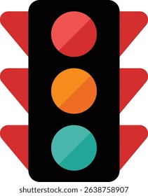 Traffic Light Icon Design Red Amber Green Signal Transportation Safety App Web Design Element