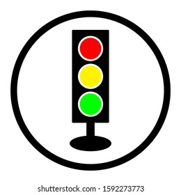Traffic light icon design. Traffic light sign icon in modern flat style design. Vector illustration.
