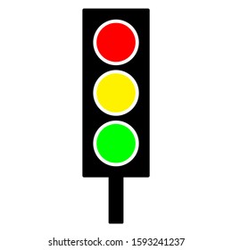 Traffic light icon design. Traffic light sign icon in trendy silhouette style design. Vector illustration.